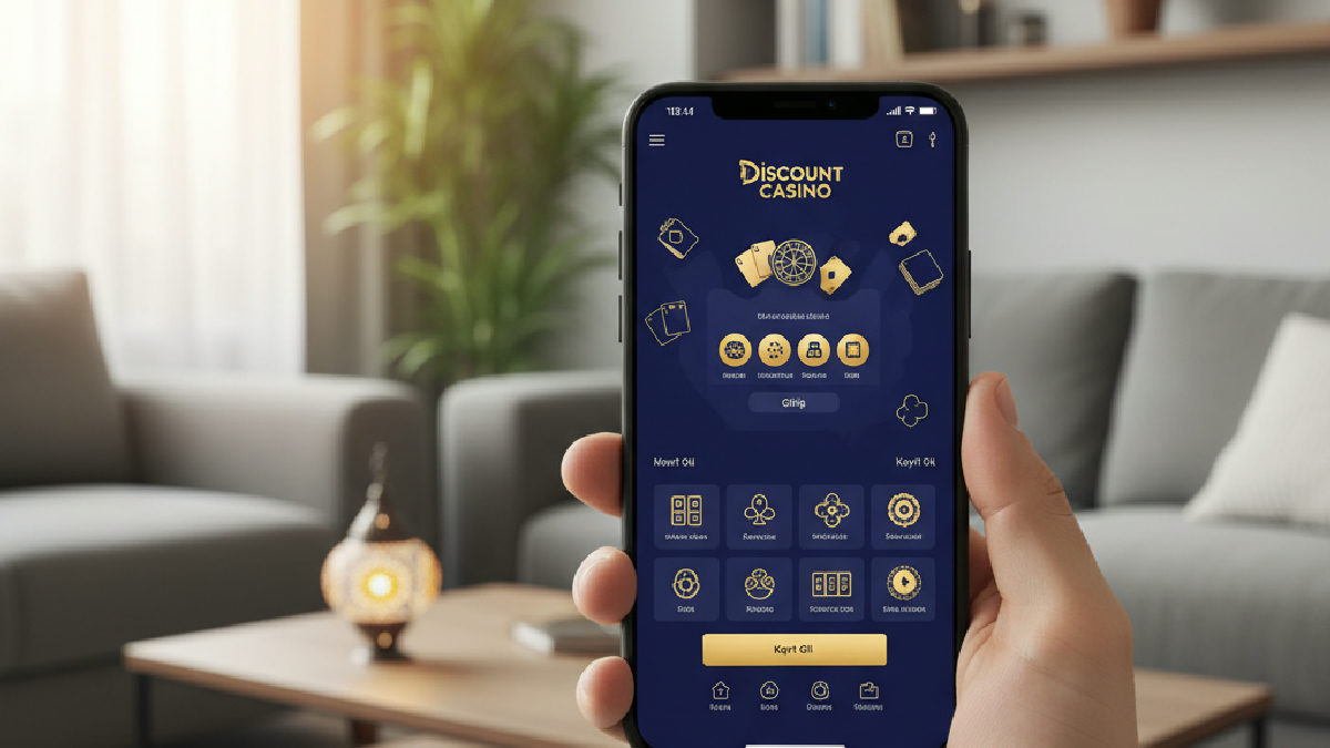 Mobil cihazdan Discount Casino platformuna sorunsuz erişimi temsil eden bir görsel.